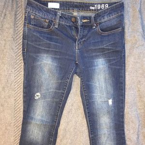 GAP 1969 Distressed Ankle Skinny Jeans